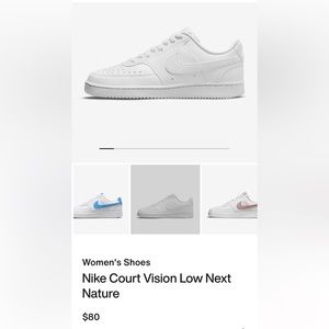 Women’s Nike Court Vision low Next Nature, white on white - shoes size 6